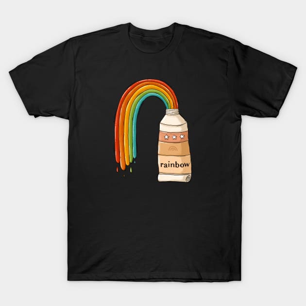 Rainbow paint tube T-Shirt by Tania Tania